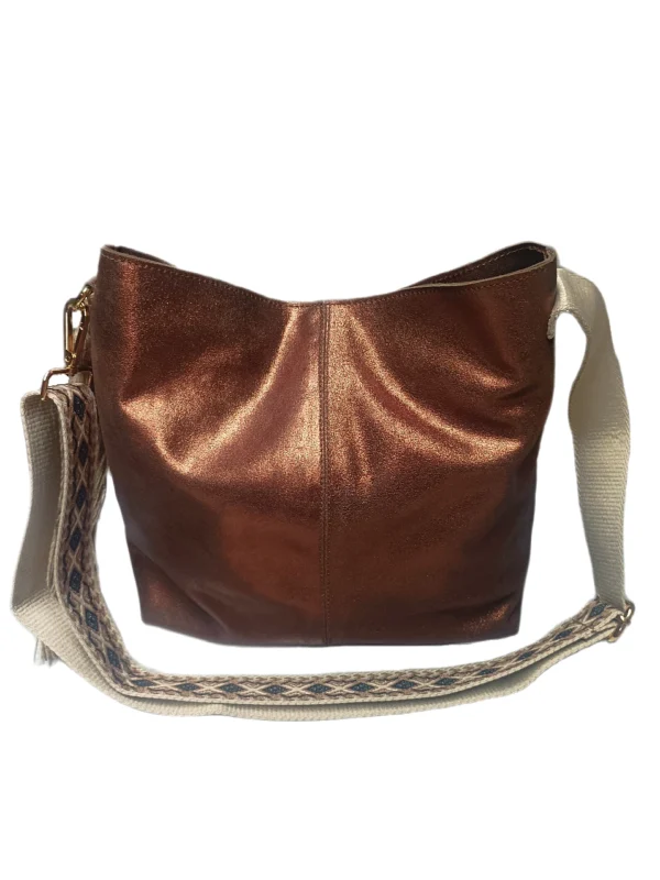 Bolso Bolonia Metalizado Cobre Bolso Shopper Bolonia metalizado cobre