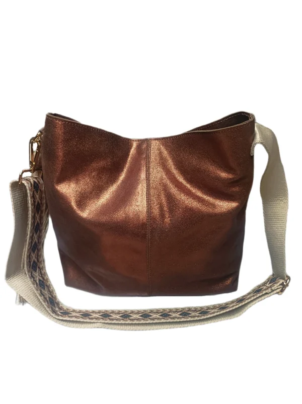Bolso Bolonia Metalizado Cobre Bolso Shopper Bolonia metalizado cobre