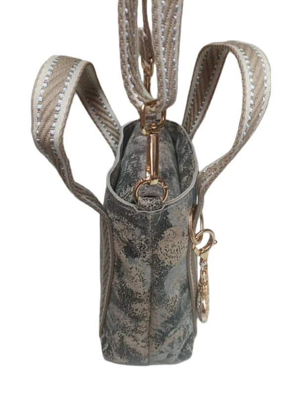 Bolso Milano Metalizado Plata Beig 4