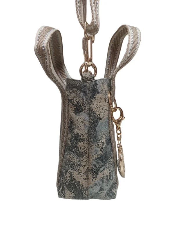Bolso Milano Metalizado Plata Beig 5
