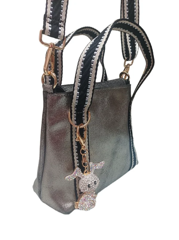 Bolso Milano Metalizado Plomo 2