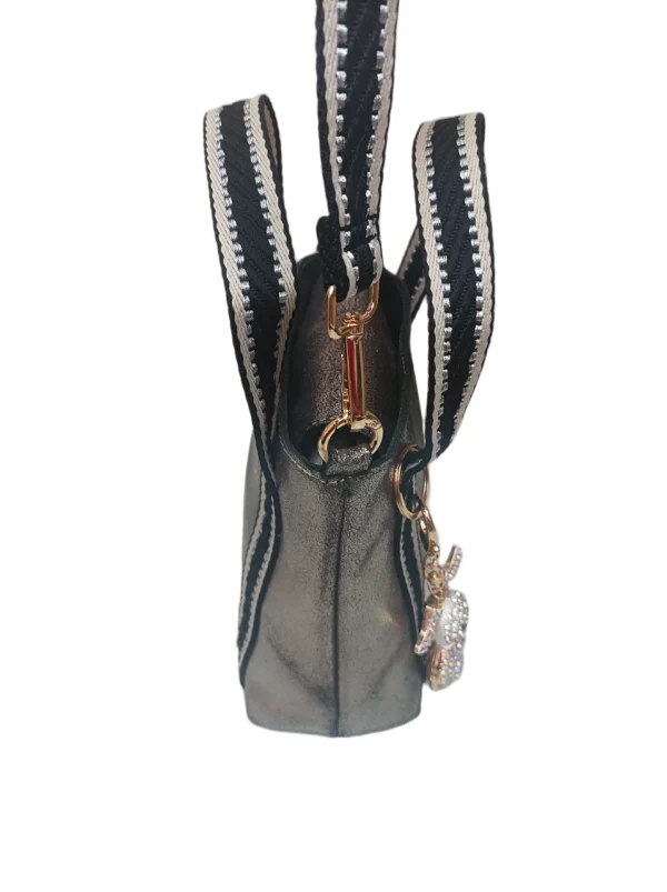 Bolso Milano Metalizado Plomo 3