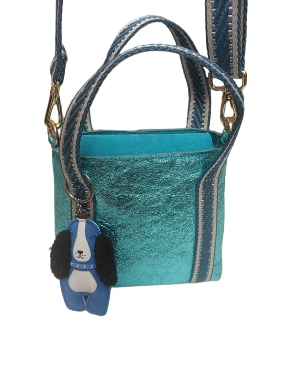 Bolso Milano Metalizado Turquesa 2