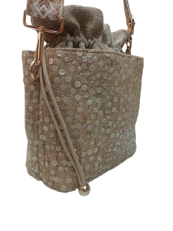 Bolso Napoles Lentejuelas Beig 3