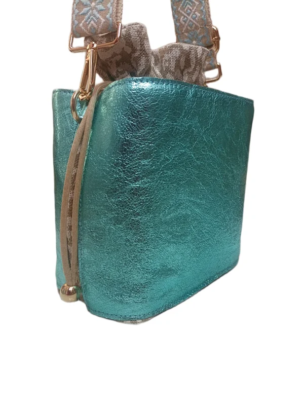 Bolso Napoles Metalizado Celeste 3