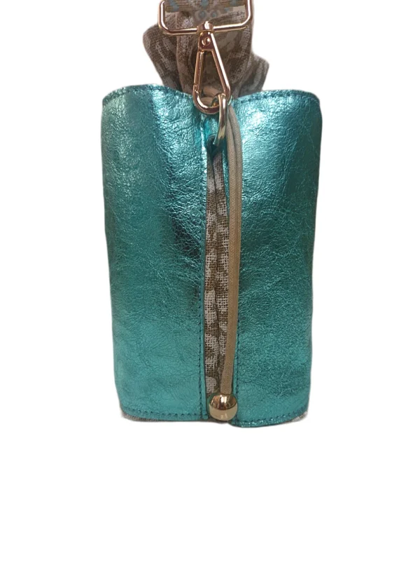 Bolso Napoles Metalizado Celeste 5