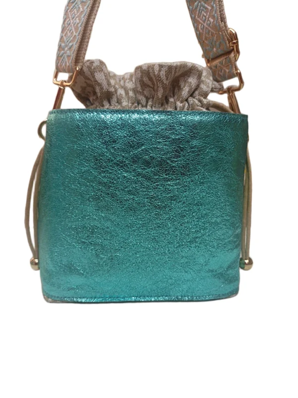 Bolso Napoles Metalizado Celeste Bolso Bombonera Napoles Metalizado Celeste