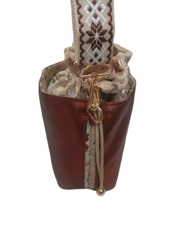 Bolso Napoles Metalizado Cobre 4
