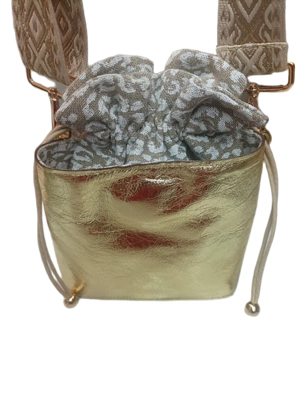 Bolso Napoles Metalizado Oro 2