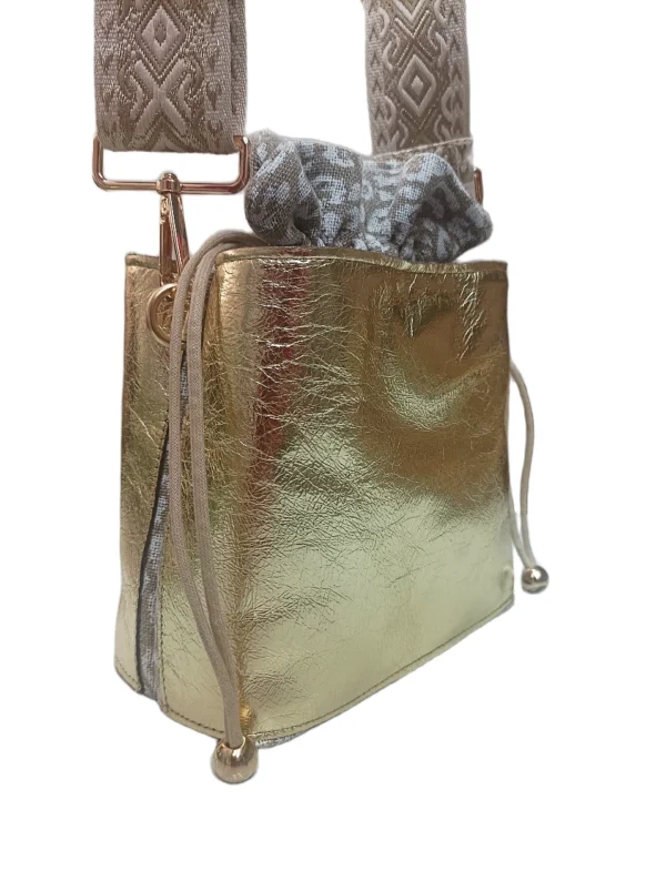 Bolso Napoles Metalizado Oro 3