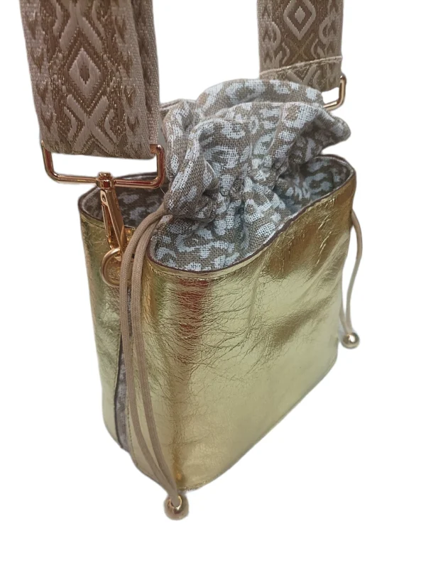 Bolso Napoles Metalizado Oro 4