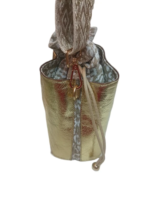 Bolso Napoles Metalizado Oro 6