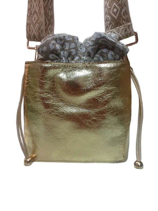 Bolso Bombonera Napoles Metalizado Oro