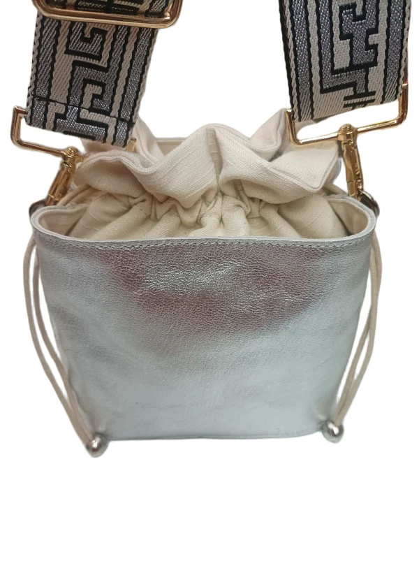 Bolso Napoles Metalizado Plata 2
