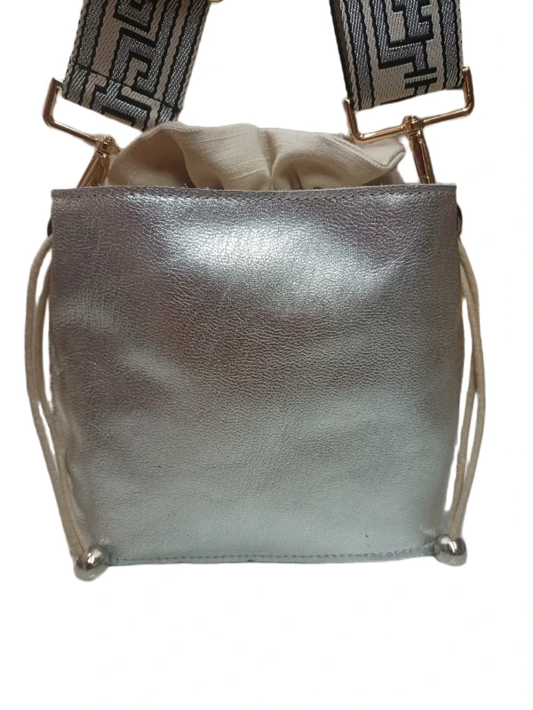 Bolso Bombonera Napoles Metalizado Plata