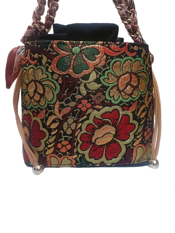 Bolso Bombonera Napoles Tejido Bordado Flores