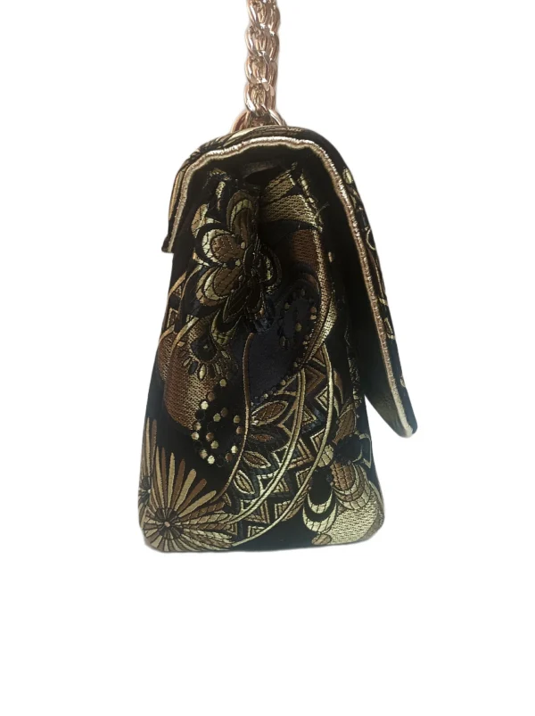 Bolso Venecia Tejido Flores Negro 3