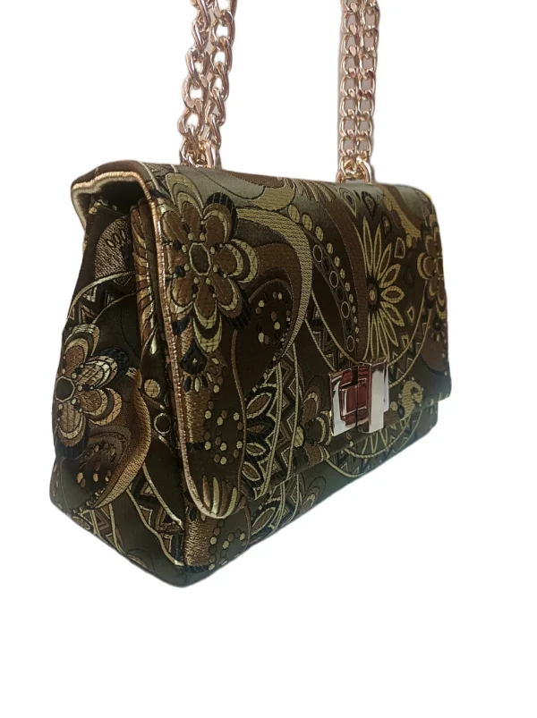 Bolso Venecia Tejido Flores Verde 2