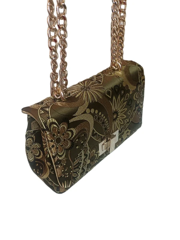 Bolso Venecia Tejido Flores Verde 4
