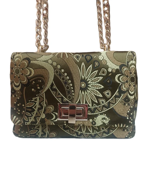 Bolso Venecia Tejido Flores Verde Bolso Venecia Tejido Flores Verde