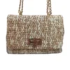 Bolso Venecia Trenzado Blanco Y Oro Bolso Venecia Trenzado Blanco Y Oro