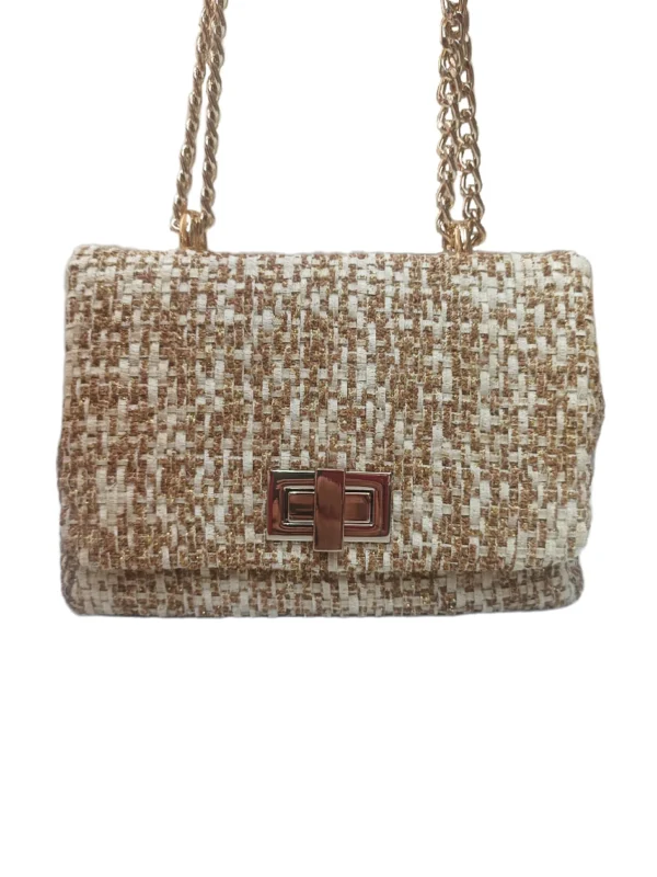 Bolso Venecia Trenzado Blanco Y Oro Bolso Venecia Trenzado Blanco Y Oro