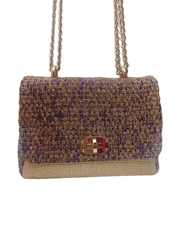 Bolso Venecia Trenzado Oro Y Morado Bolso Venecia Trenzado Oro Y Morado