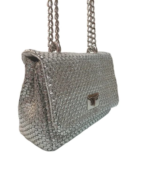 Bolso Venecia Trenzado Plata 2